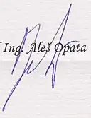 Aleš Opata, podpis