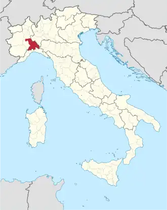 Provincie Alessandria na mapě Itálie