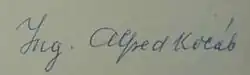 Alfréd Kocáb – podpis