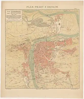 Plán Prahy s okolím (1885)