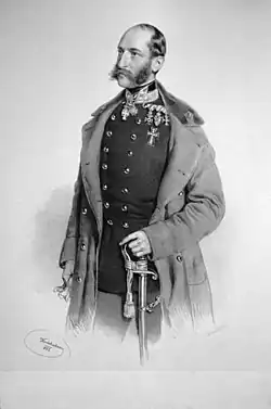 Plukovník Alfred von Henikstein (litografie, 1852, Josef Kriehuber)