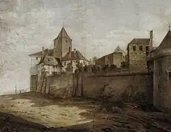 Alois Gustav Schulz: Černá věž Pražského hradu (asi 1840)