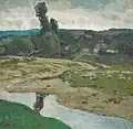 Alois Kalvoda Česká ves za soumraku (1907)