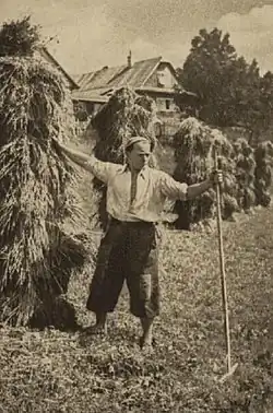 Malíř Alois Schneiderka na Soláni v Beskydech (1940)