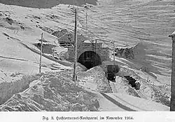 Výstavba vysokohorské silnice Großglockner (Großglockner Hochalpenstraße) 1934[2]