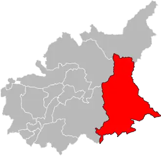 Kanton na mapě departementu Alpes-de-Haute-Provence