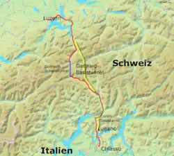 mapa trasování tunelu