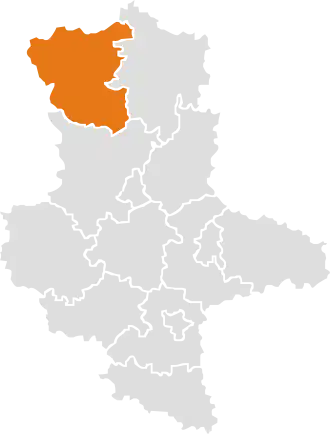 Poloha na mapě Saska-Anhaltska