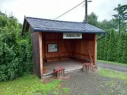 železniční zastávka v červnu 2023