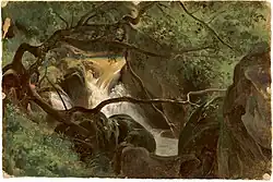 Forest Interior with a Waterfall, Papigno, 1825-1830