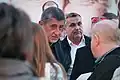 Premiér Babiš s obhajujícím primátorem Vokřálem při setkání s voliči v Brně