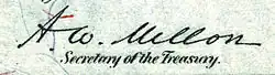 Andrew William Mellon, podpis