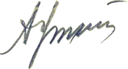 Andrej Januarjevič Vyšinskij, podpis