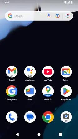 Domovská obrazovka Android 14 (Go edition)