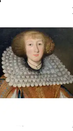 Portrét Angely Sibylly z Galle namalovaný v 50. letech 17. století