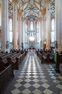 Interiér kostela v Annabergu