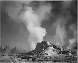 Castle Geyser Cove, Yellowstonský národní park, Wyoming, 1941