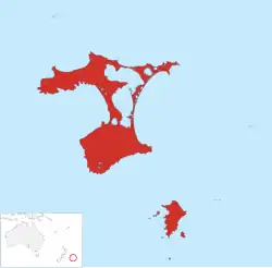 Původní rozšíření druhu na Chathamských ostrovech