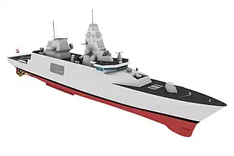 Ilustrace vzhledu fregaty typu ASWF