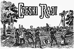 Protičeský polský leták, ukazující československé legionáře z Francie jako vrahy a nepřátele náboženství