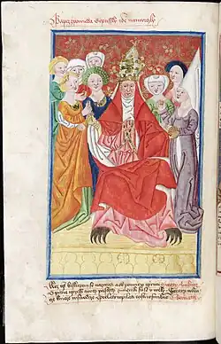 Papež zpovídá jeptišky, fol. 35v