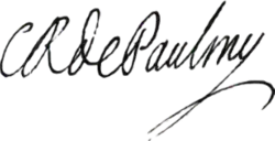 Antoine René de Voyer, markýz d'Argenson, podpis