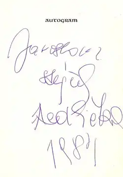 Antonín Jedlička – podpis