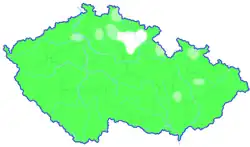 Rozšíření myšice křovinné v Česku