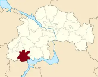 Poloha rajónu v Dněpropetrovské oblasti