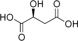 Strukturní vzorec L-jablečné kyseliny