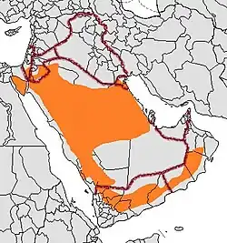 Rozšíření vlka arabského