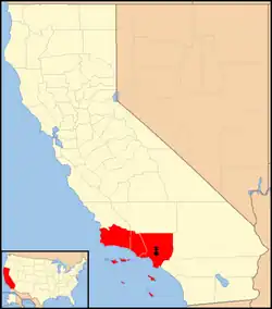 Arcidiecéze Los Angeles na mapě