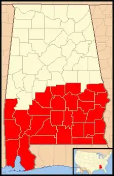 Arcidiecéze Mobile na mapě