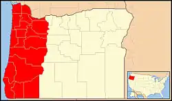 Arcidiecéze portlandská v Oregonu na mapě