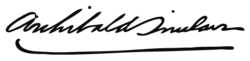 Archibald Sinclair, 1. vikomt Thurso, podpis