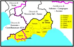 Arcidiecéze Amalfi-Cava de' Tirreni na mapě