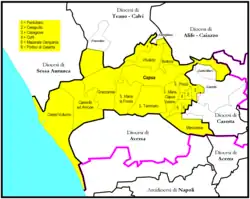 Arcidiecéze Capua na mapě