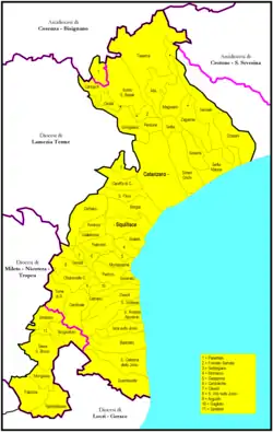 Arcidiecéze Catanzaro-Squillace na mapě