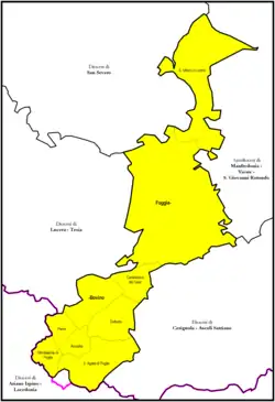 Arcidiecéze Foggia-Bovino na mapě