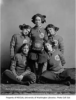 Ženský basketbalový tým Arctic Sisterhood, asi 1908