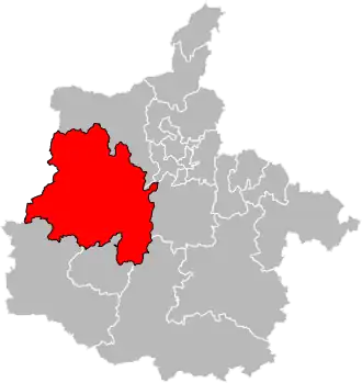 Kanton na mapě departementu Ardensko