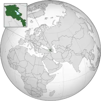 Poloha Arménie