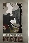 Arnošt Hofbauer Plakát Hana Kvapilová Recitace (1898)