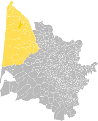 Arrondissement Lesparre-Médoc na mapě departementu Gironde