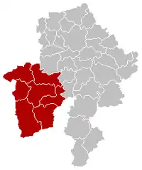 okres Philippeville na mapě provincie Namur