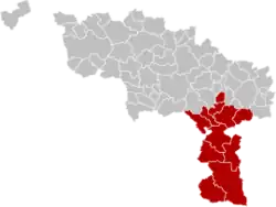 Arrondissement Thuin Rozloha: 933,72 km² Počet obyvatel: 146 977 Počet obcí: 14