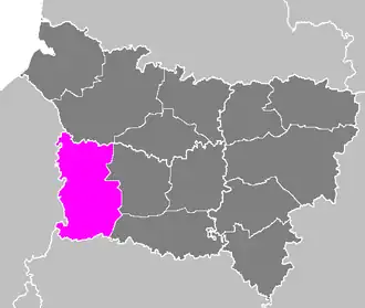 Arrondissement Beauvais na mapě bývalého regionu Pikardie