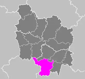 Arrondissement Charolles na mapě regionu Burgundsko