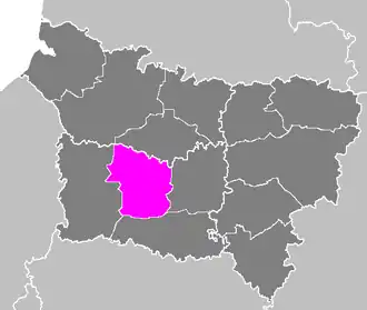 Arrondissement Clermont na mapě bývalého regionu Pikardie