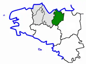 Arrondissement Dinan na mapě regionu Bretaň